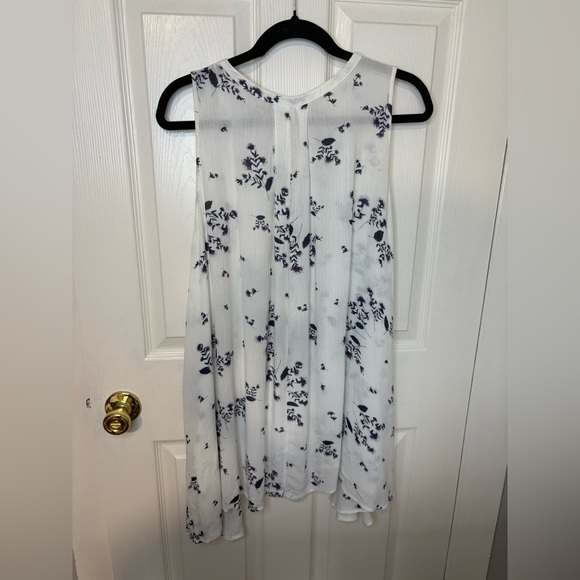 Free People Tree Swing Sleeveless Tunic Dress | White & Blue Floral | Women’s S - Picture 11 of 12